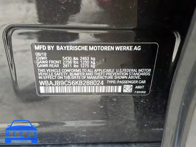 2019 BMW M550XI WBAJB9C56KB288024 зображення 9