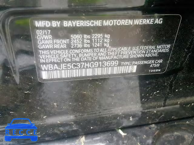 2017 BMW 540 I WBAJE5C37HG913699 image 9
