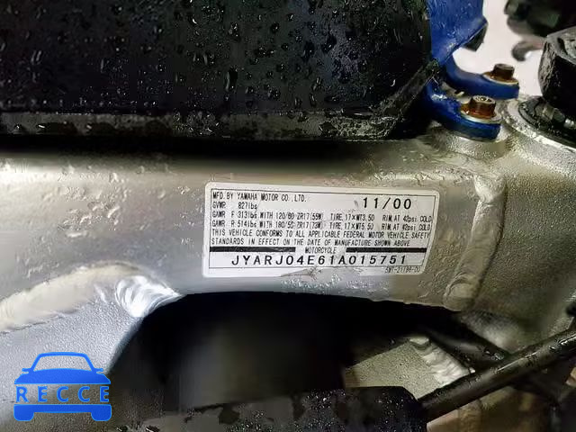 2001 YAMAHA YZFR6 L JYARJ04E61A015751 image 9
