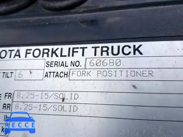 2006 TOYOTA FORKLIFT 00000000000060680 зображення 9