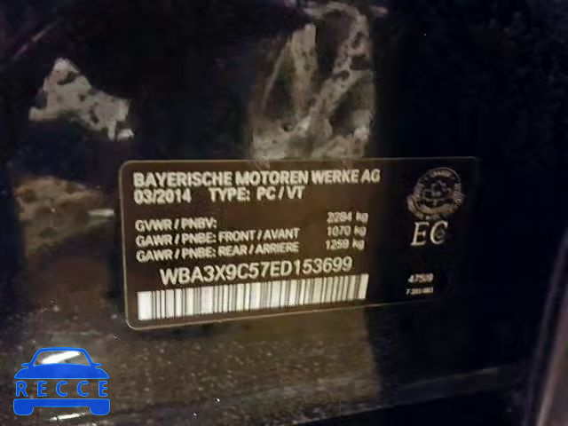 2014 BMW 335 XIGT WBA3X9C57ED153699 зображення 9
