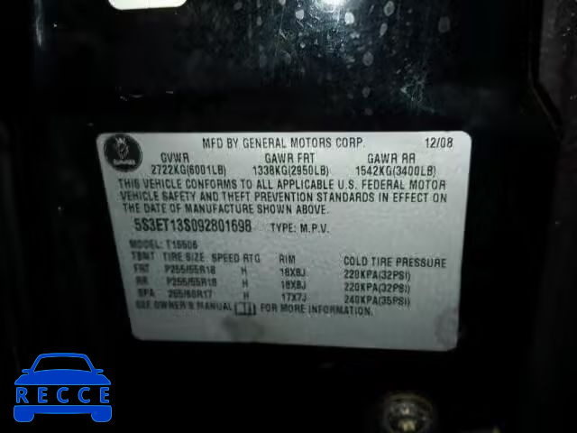 2009 SAAB 9-7X 4.2I 5S3ET13S092801698 image 9