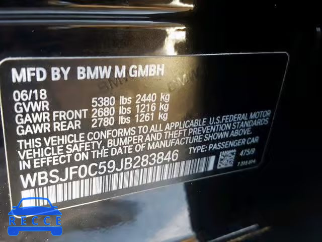 2018 BMW M5 WBSJF0C59JB283846 image 9