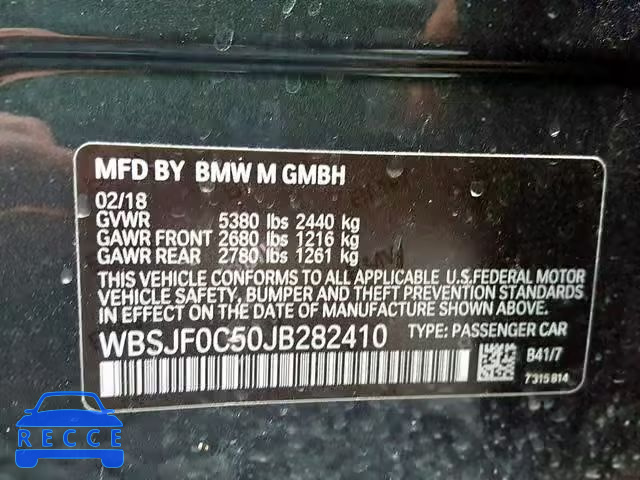 2018 BMW M5 WBSJF0C50JB282410 image 9