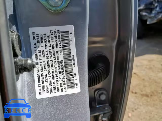 2019 HONDA INSIGHT TO 19XZE4F95KE008255 image 9