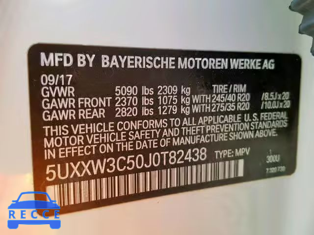 2018 BMW X4 XDRIVE2 5UXXW3C50J0T82438 Bild 9