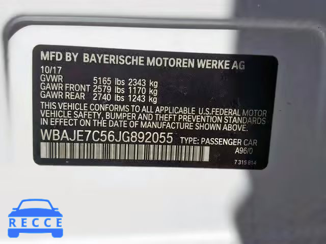 2018 BMW 540 XI WBAJE7C56JG892055 image 9