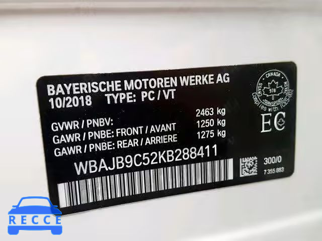 2019 BMW M550XI WBAJB9C52KB288411 Bild 9