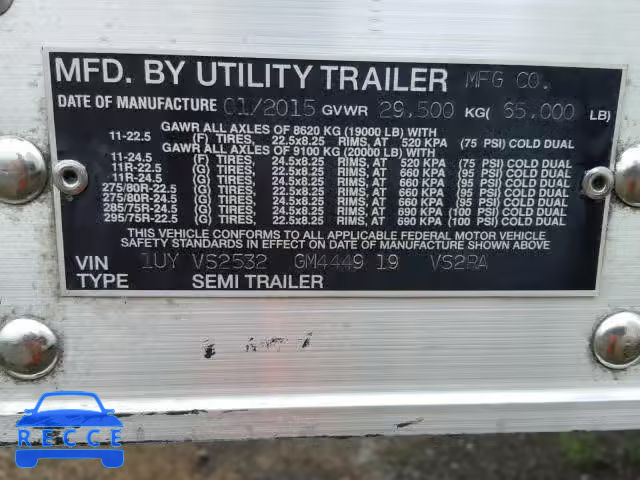 2016 REEF TRAILER 1UYV52532GM444919 image 9