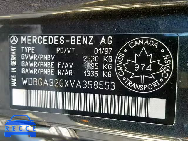 1997 MERCEDES-BENZ S 320W WDBGA32GXVA358553 image 9