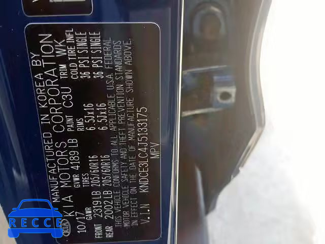 2018 KIA NIRO TOURI KNDCE3LC4J5133175 image 9