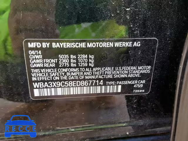 2014 BMW 335 XIGT WBA3X9C58ED867714 зображення 9