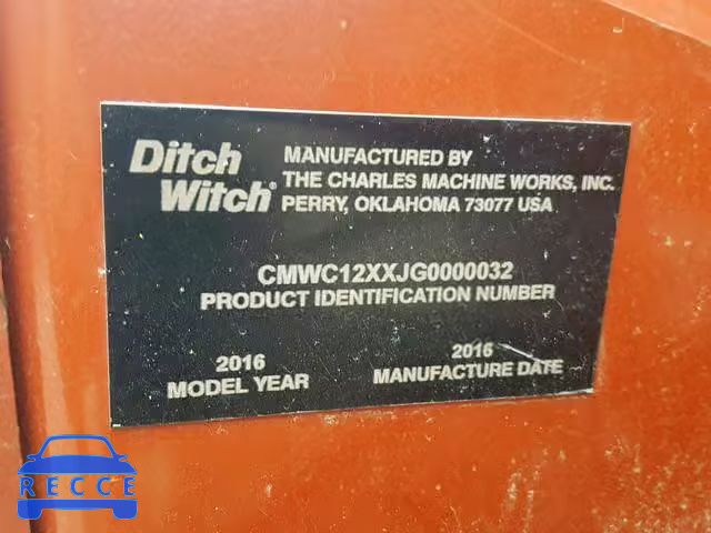 2017 DITCH WITCH TRENCHER CMWC12XXJG0000032 зображення 9