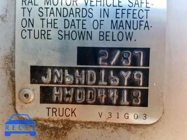 1987 NISSAN D21 KING C JN6HD16Y9HW004418 image 9