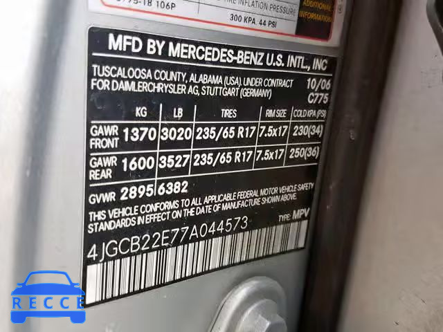2007 MERCEDES-BENZ R 320 CDI 4JGCB22E77A044573 image 9