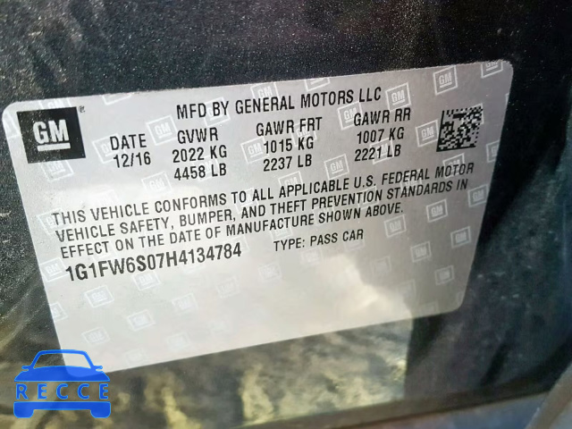 2017 CHEVROLET BOLT EV LT 1G1FW6S07H4134784 зображення 9