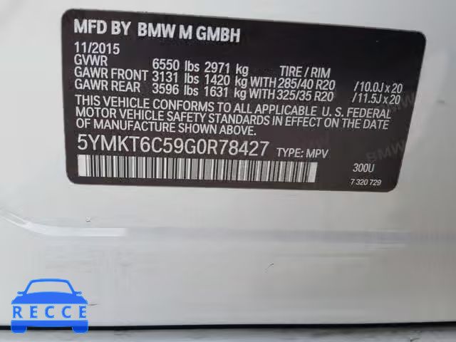 2016 BMW X5 M 5YMKT6C59G0R78427 Bild 9
