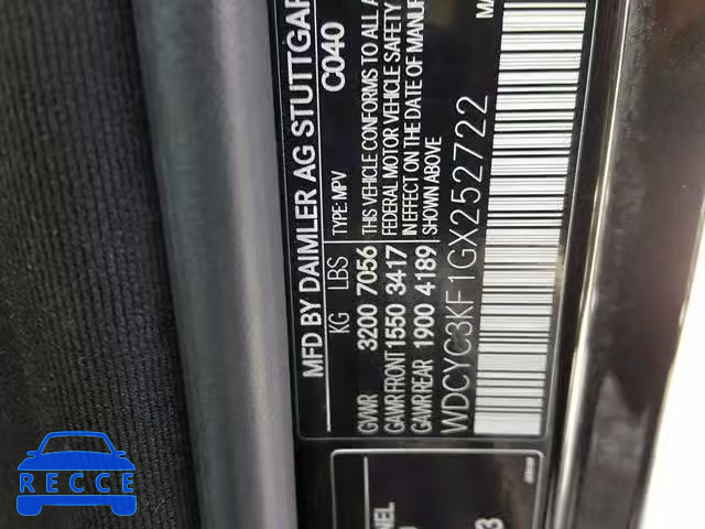 2016 MERCEDES-BENZ G 550 WDCYC3KF1GX252722 image 9