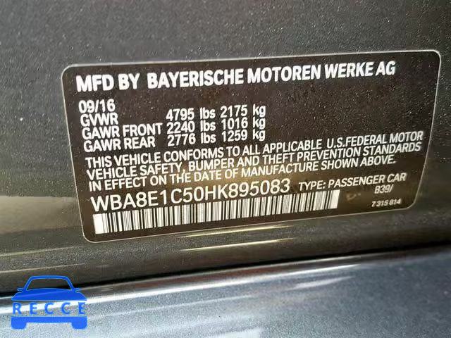 2017 BMW 330E WBA8E1C50HK895083 image 9