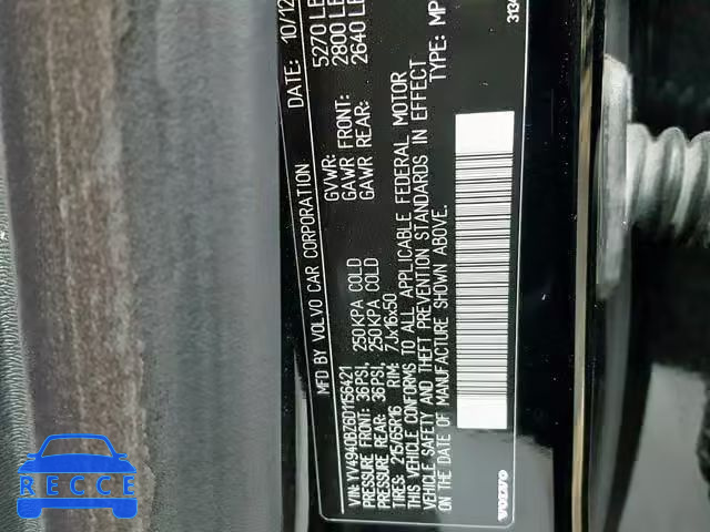 2013 VOLVO XC70 3.2 YV4940BZ6D1156421 зображення 9