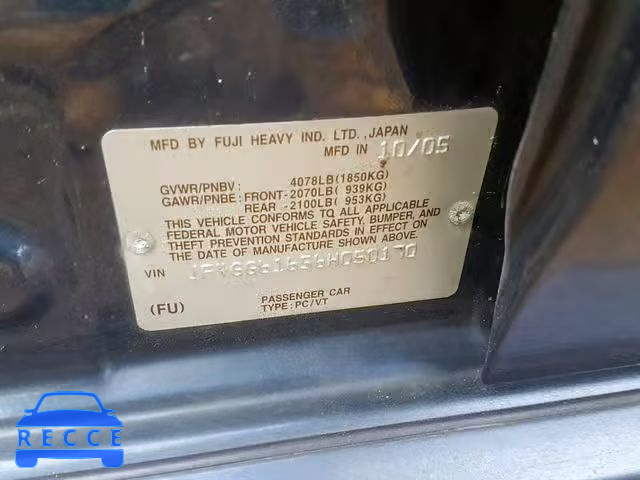 2006 SAAB 9-2 2.5I JF4GG61656H050170 image 9