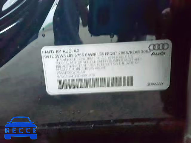 2013 AUDI A8 QUATTRO WAUAGAFD2DN001270 image 9