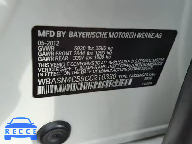 2012 BMW 550 IGT WBASN4C55CC210330 зображення 9