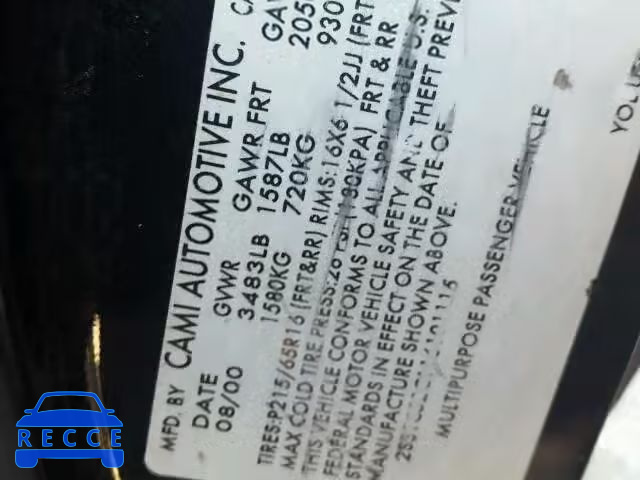 2001 SUZUKI VITARA JLS 2S3TC52C116101115 image 9