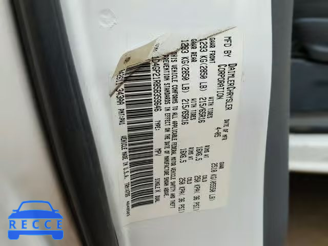 2005 DODGE CARAVAN C/ 1D4GP21R85B359646 image 9