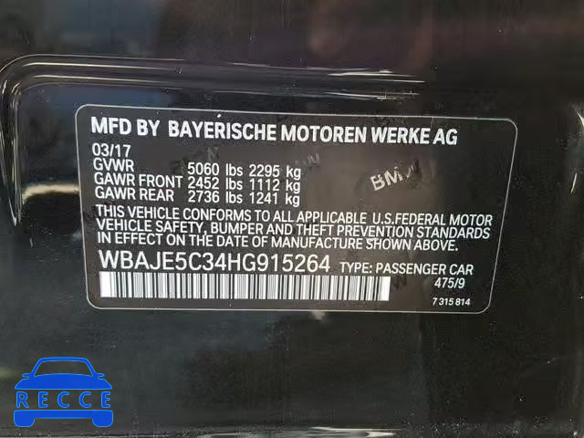 2017 BMW 540 I WBAJE5C34HG915264 image 9