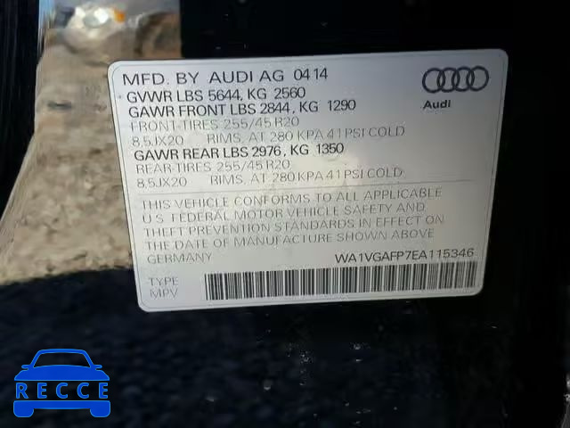 2014 AUDI SQ5 PRESTI WA1VGAFP7EA115346 Bild 9