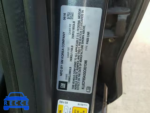 2016 CHEVROLET SPARK 2LT KL8CF6SA3GC631346 image 9