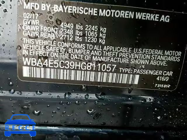 2017 BMW 440XI GRAN WBA4E5C39HG811057 image 9