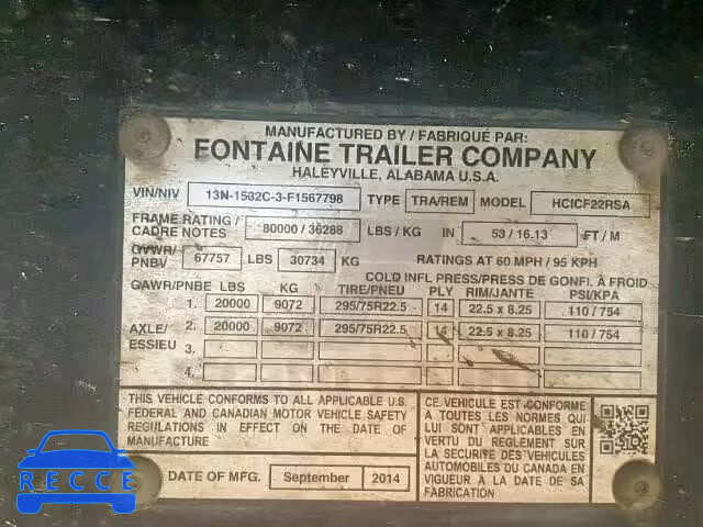 2015 FONTAINE TRAILER 13N1532C3F1567798 image 9