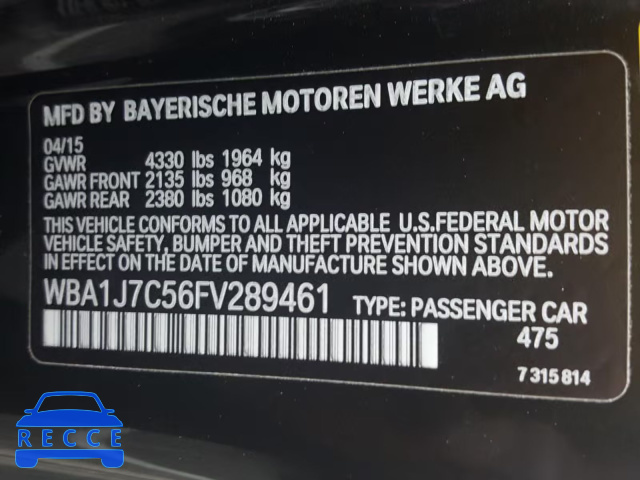 2015 BMW M235I WBA1J7C56FV289461 зображення 9