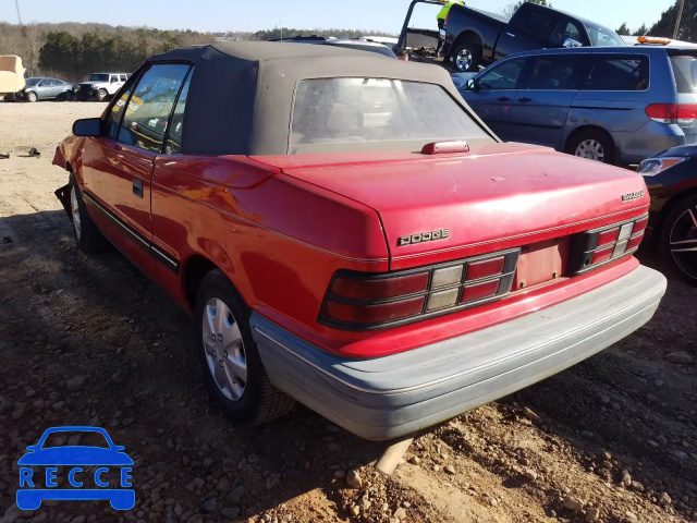 1991 DODGE SHADOW 3B3XP45K0MT624791 Bild 2