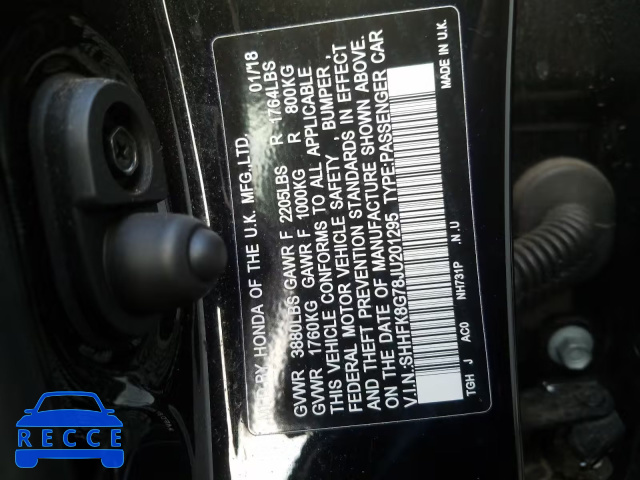 2018 HONDA CIVIC TYPE SHHFK8G78JU201295 image 9