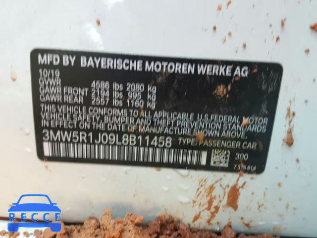 2020 BMW 330I 3MW5R1J09L8B11458 Bild 9