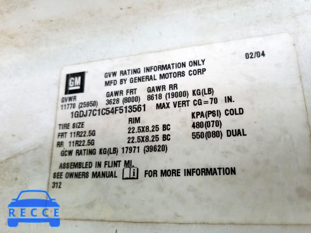 2004 GMC C7500 C7C0 1GDJ7C1C54F513561 image 9