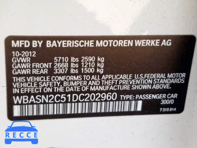 2013 BMW 535 IGT WBASN2C51DC202960 image 9