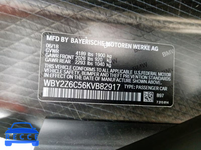 2019 BMW I8 WBY2Z6C56KVB82917 image 9