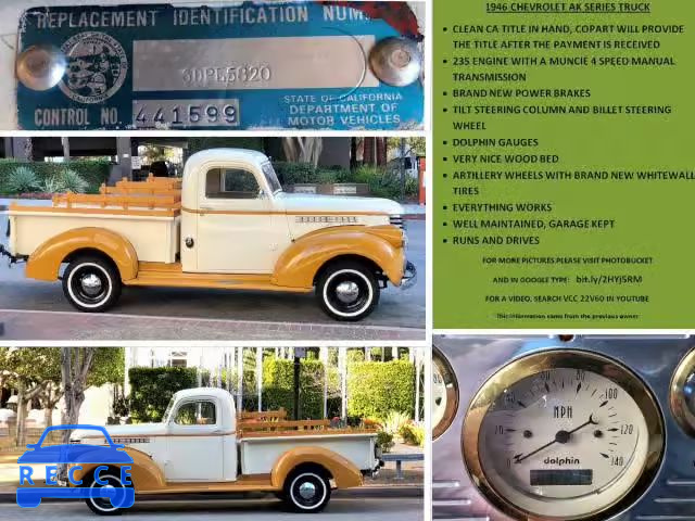 1946 CHEVROLET PICKUP 6DPL5820 зображення 9