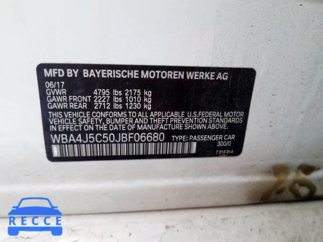 2018 BMW 440I GRAN WBA4J5C50JBF06680 image 9