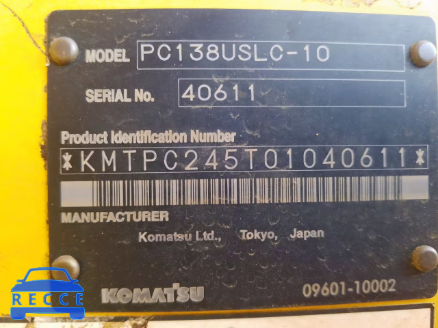 2015 KOMATSU EXCAVATOR KMTPC245T01040611 зображення 9