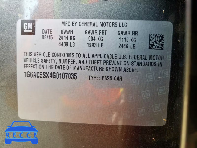 2016 CADILLAC ATS PERFOR 1G6AC5SX4G0107035 image 9
