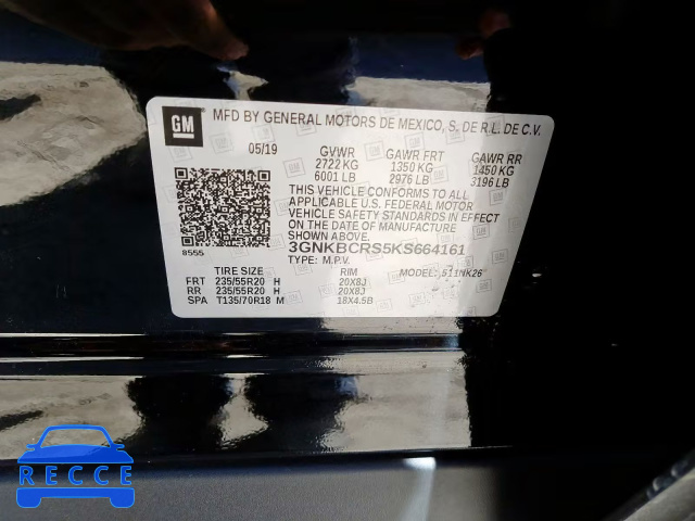 2019 CHEVROLET BLAZER 2LT 3GNKBCRS5KS664161 image 9