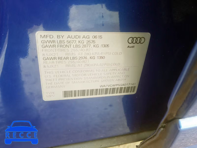 2016 AUDI SQ5 PRESTI WA1VCAFP5GA017141 image 9