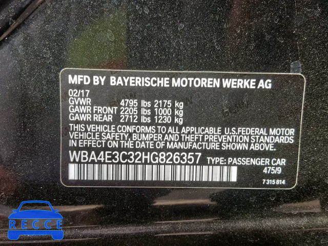 2017 BMW 440I GRAN WBA4E3C32HG826357 зображення 9