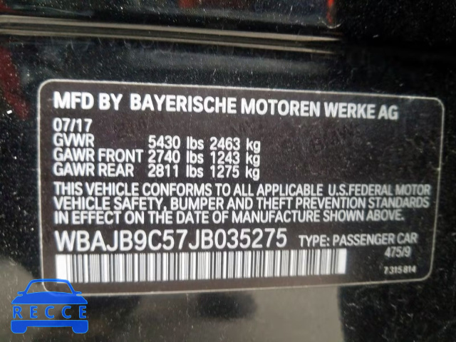 2018 BMW M550XI WBAJB9C57JB035275 image 9