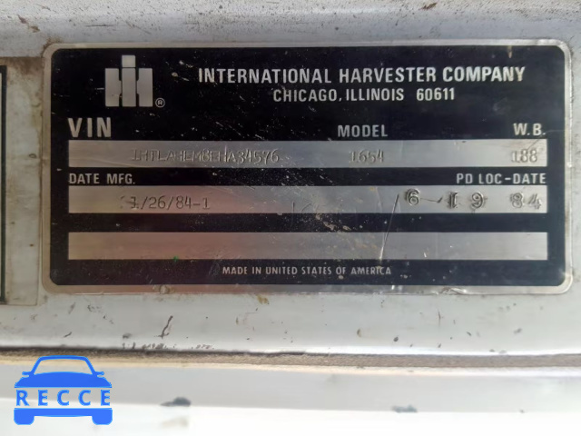 1984 INTERNATIONAL S-SERIES 1 1HTLAHEM8EHA34576 image 9